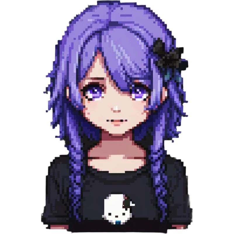 violet hair emo girl emoji