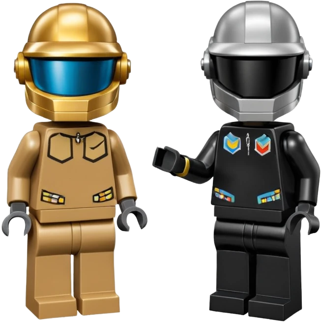 Daft punk in lego mini fig style. With their own outfit emoji