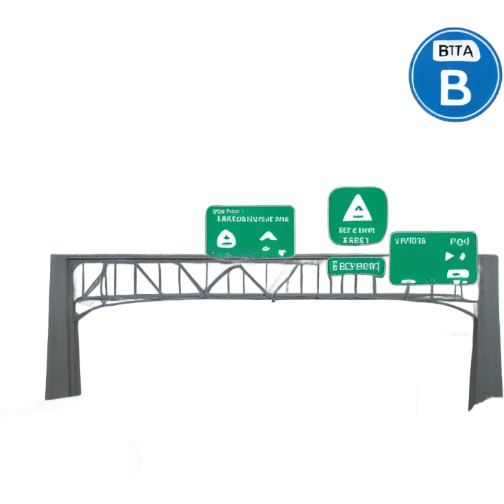 the highway emoji but the sign says BTVa emoji
