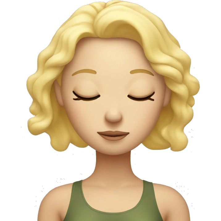 Blonde lady doing yoga with closed eyes emoji