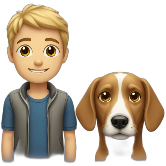 Dog and boy emoji