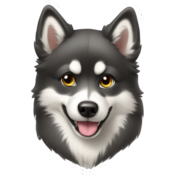 Pomsky wearing a hoodie emoji