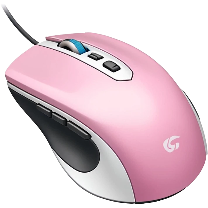 pink white  soft classic gaming mouse for macbook emoji