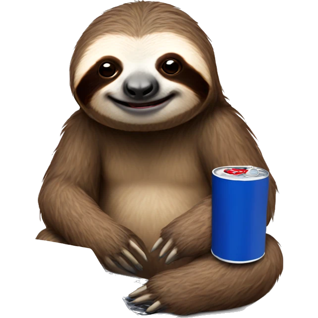 sloth with RedBull can and laptop emoji