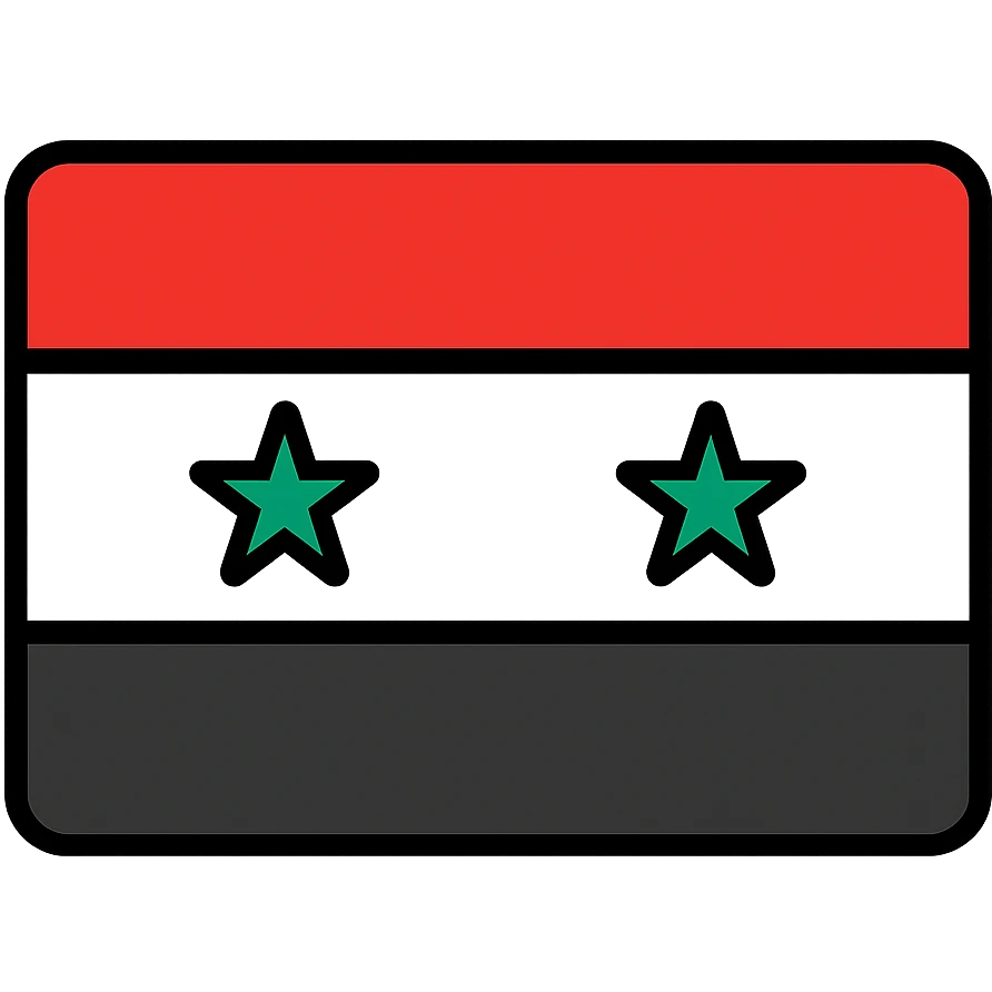 the flag of Syria, icon style, clean and minimal, no text emoji
