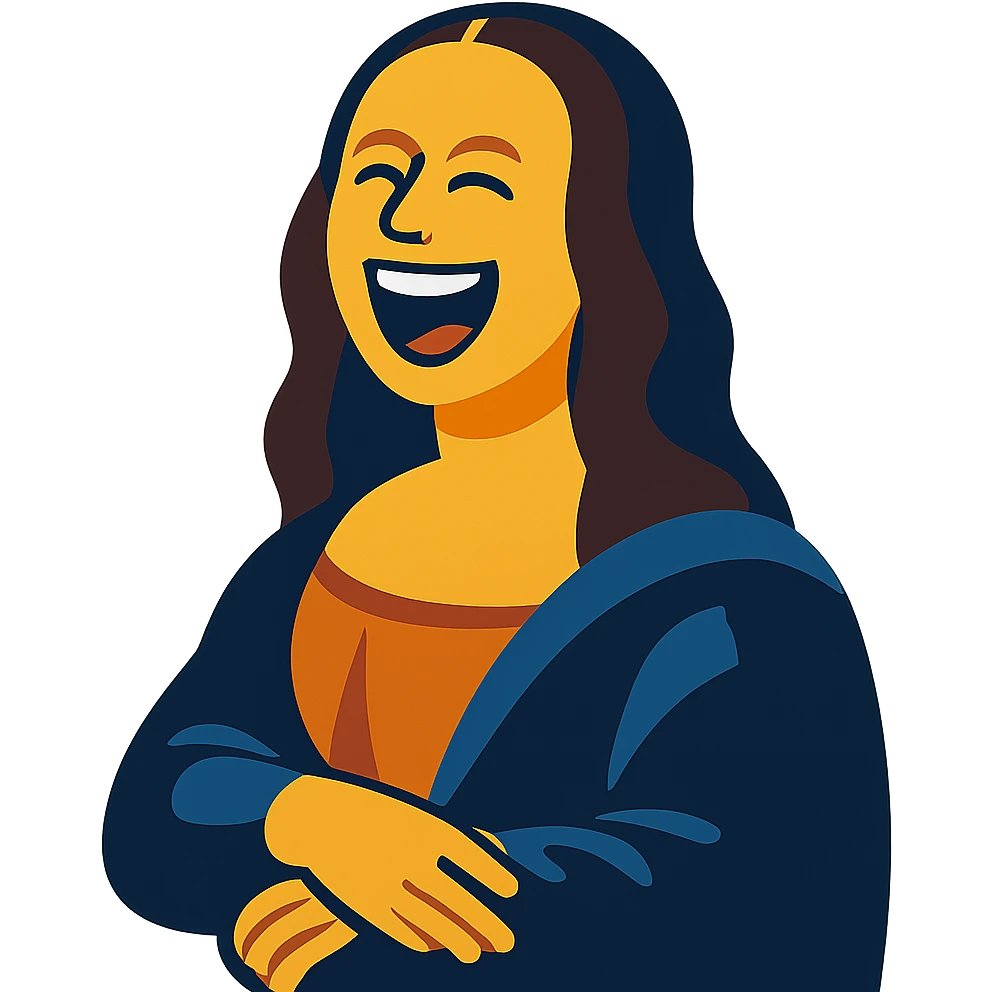 Mona Lisa laughing emoji