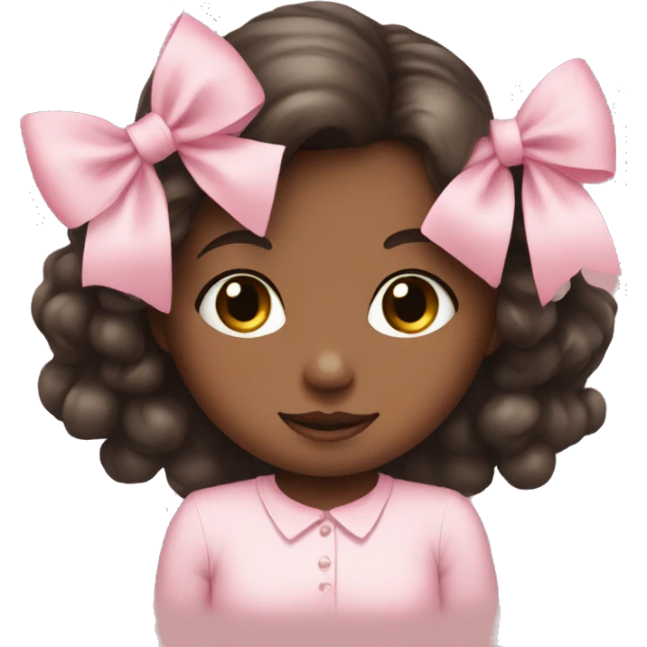 Girl with a baby pink bow emoji