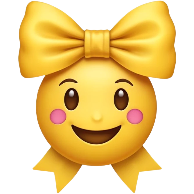 súper happy emoji with bow emoji