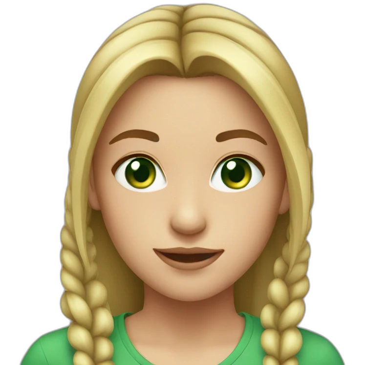 Girl with ponytail green eyes  emoji