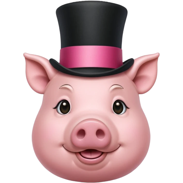 Pig with top hat emoji