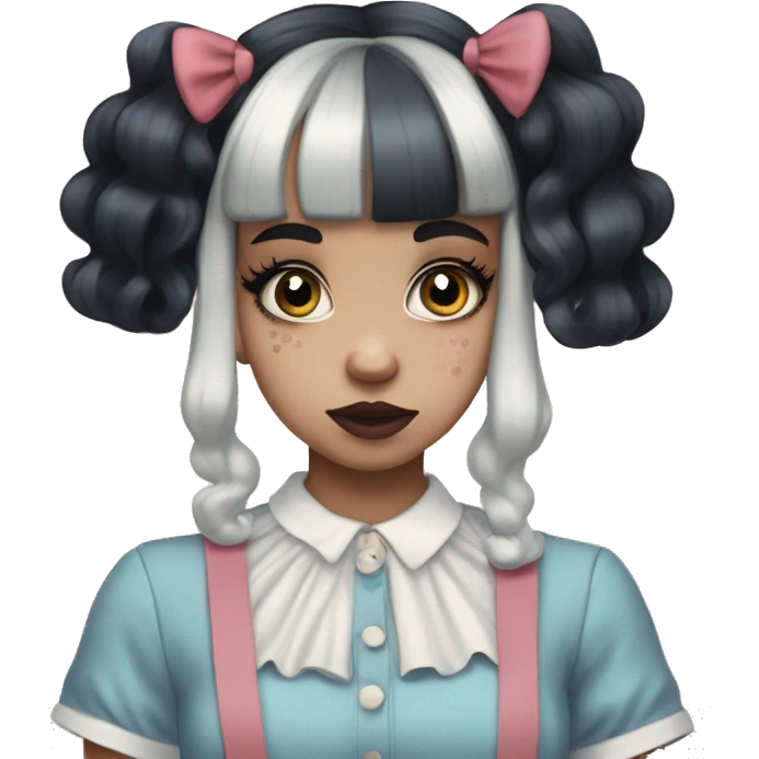 Melanie Martinez half blonde half black hair emoji