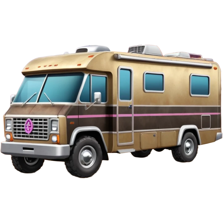 Aerodynamic racing Streamlined retro dilapidated dusty hillbilly-Barbie Vader styled motor home rv off-roading rock-climbing 4x4 desert Winnebago party monster truck  emoji