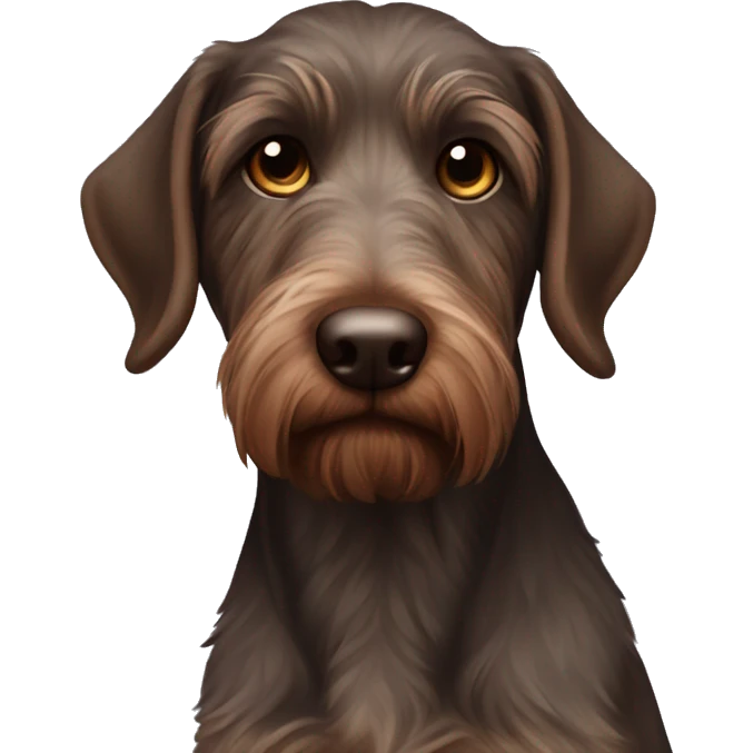 Completely brown German wirehair emoji