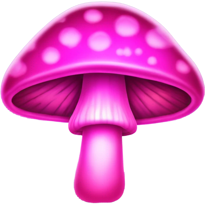 Hot pink sparkly neon glowing mushroom emoji