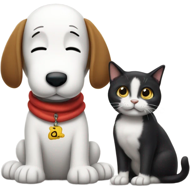 snoopy with a cat emoji