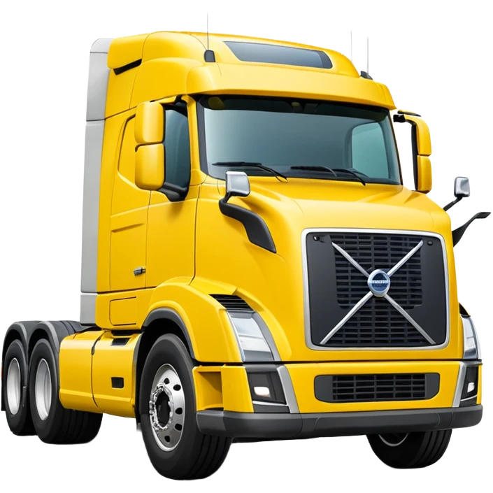 Volvo semi truck bright yellow emoji