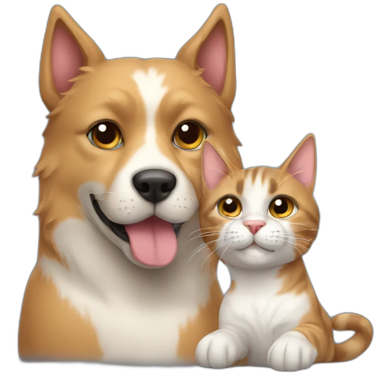 cat loves dog emoji