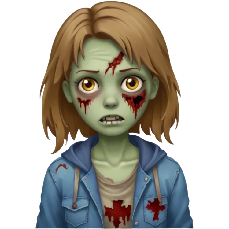 A zombie girl with light brown hair emoji