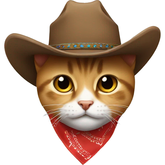 cat in a cowboy hat & bandana emoji