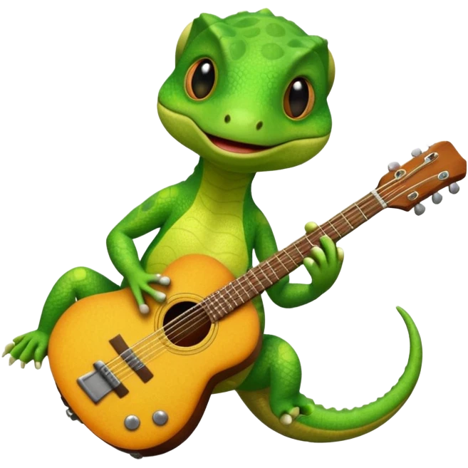 Gecko playing guitar  emoji