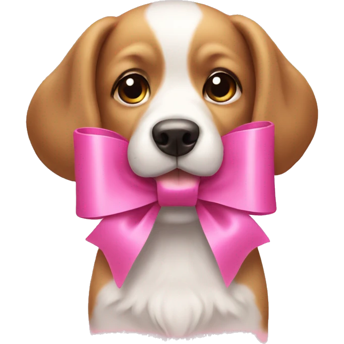 dog with two pink bows emoji