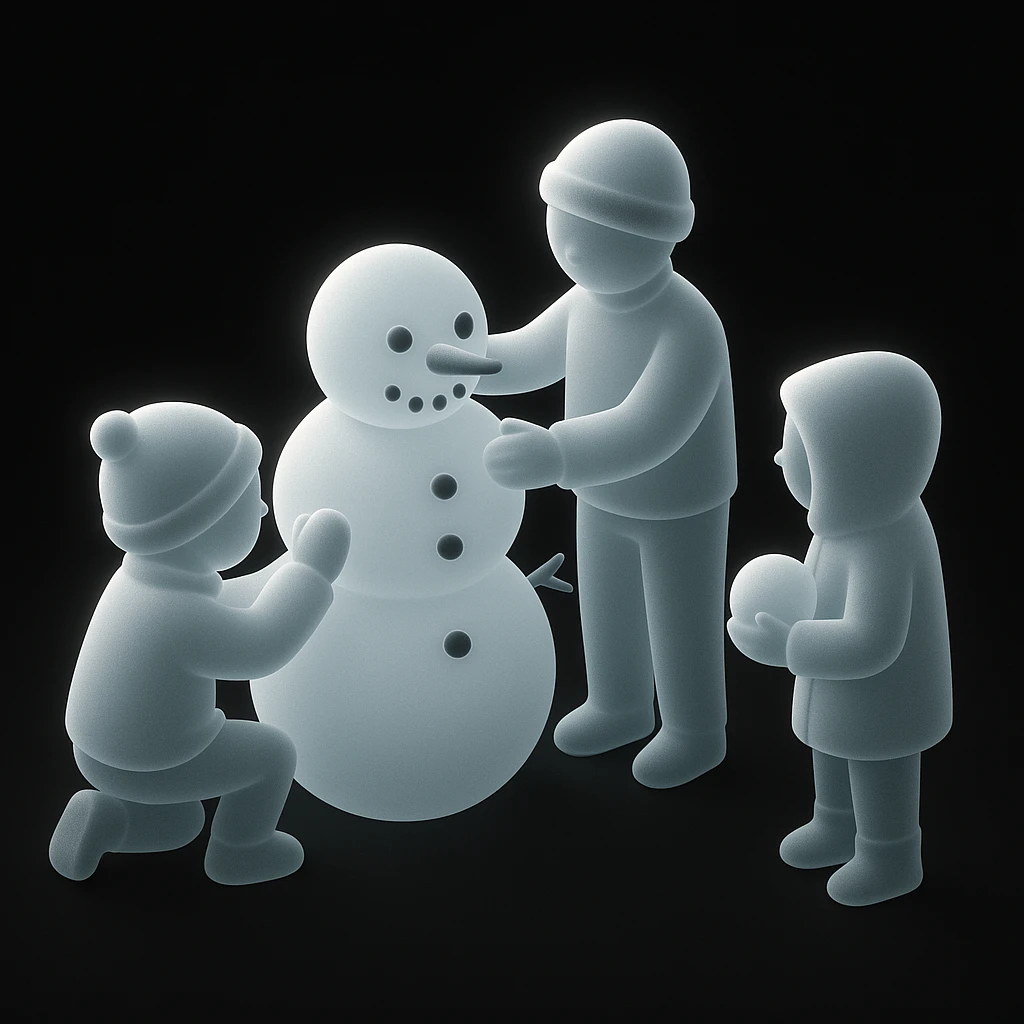 people making a snowman emoji