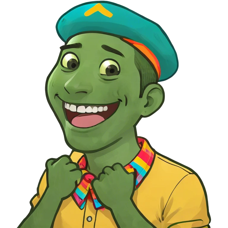 A guy holding neck with both hands laughing  emoji