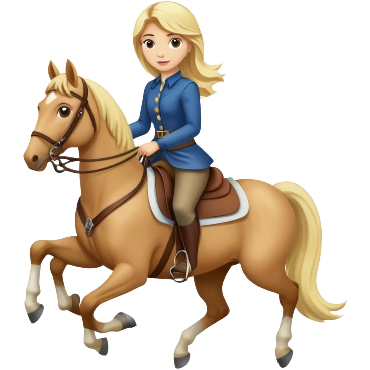 A blonde haired women riding a horse emoji