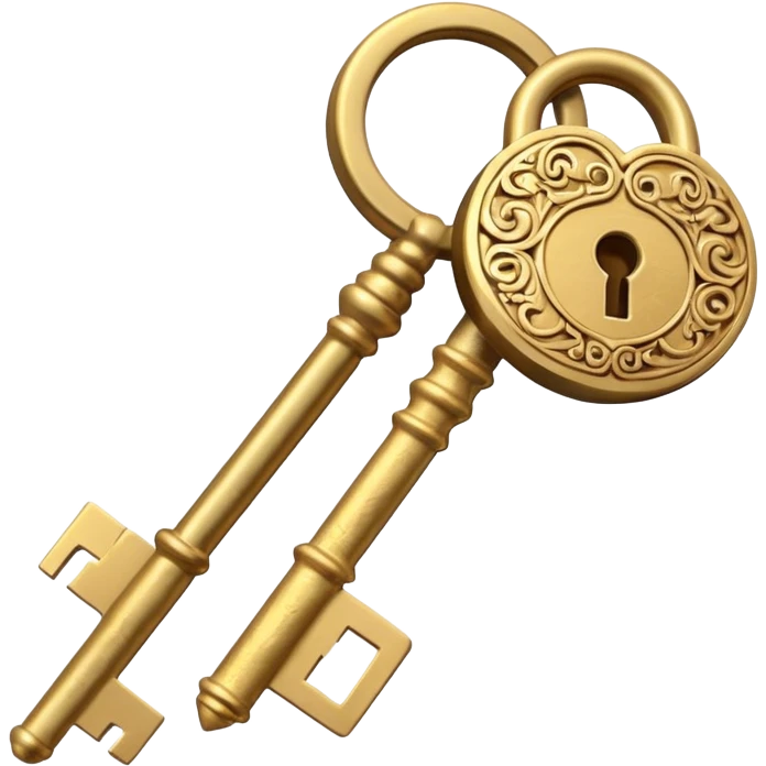 gold antique key The lock beige  emoji