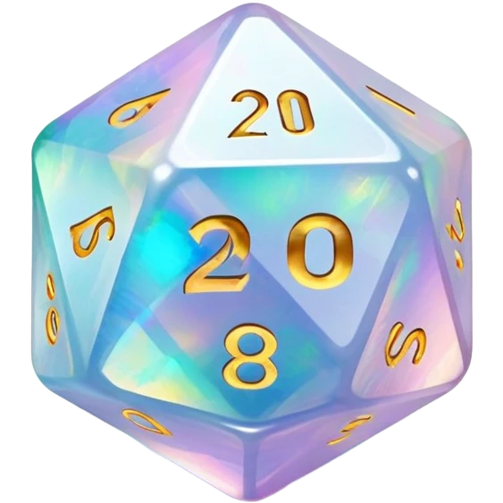 opal crystal gemstone d20 dice emoji