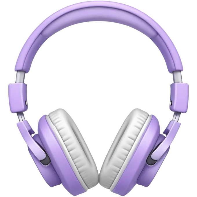White and pastel purple headphones emoji