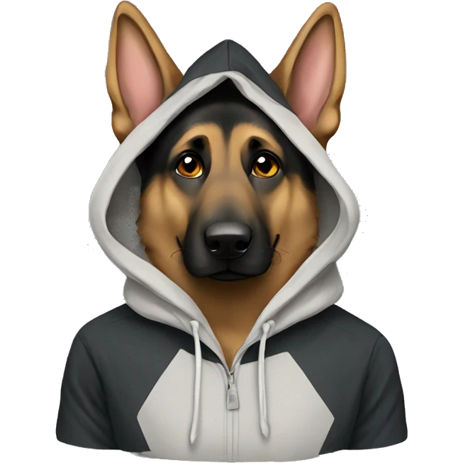 German shepherd in a hoodie  emoji