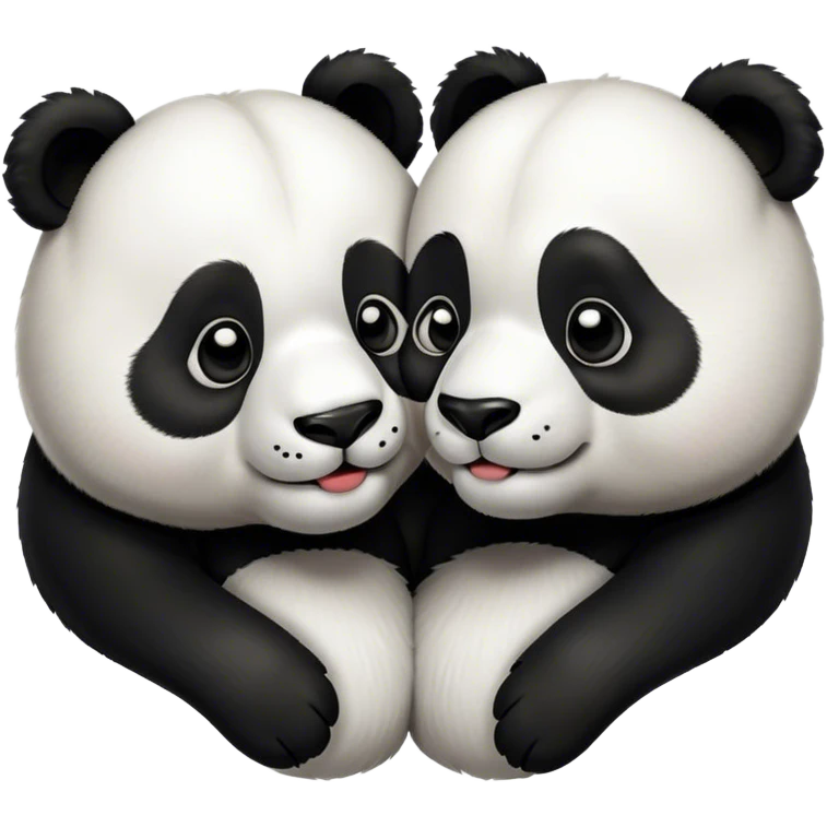 Pandas kissing emoji