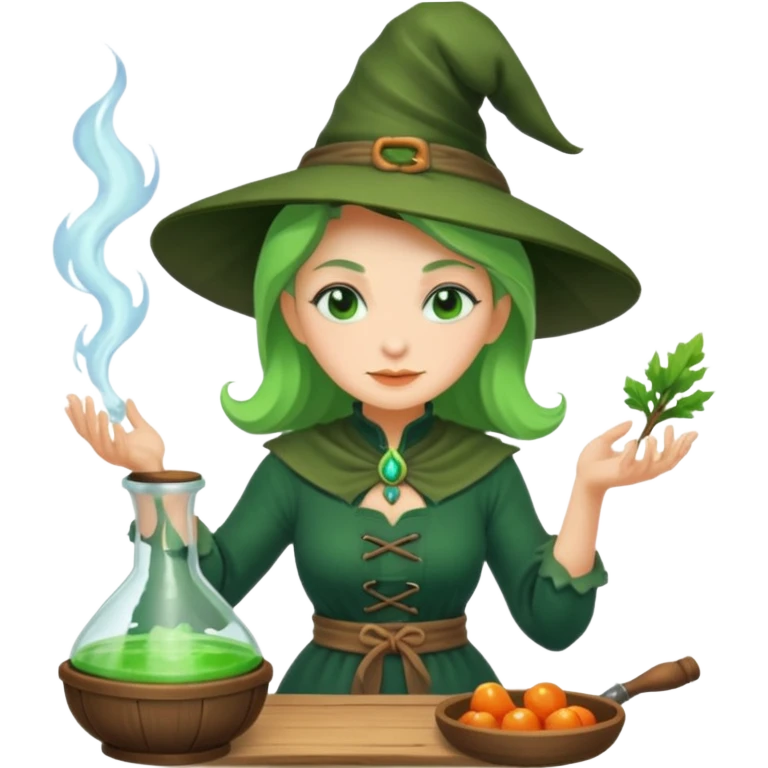 green witch cooking potion emoji