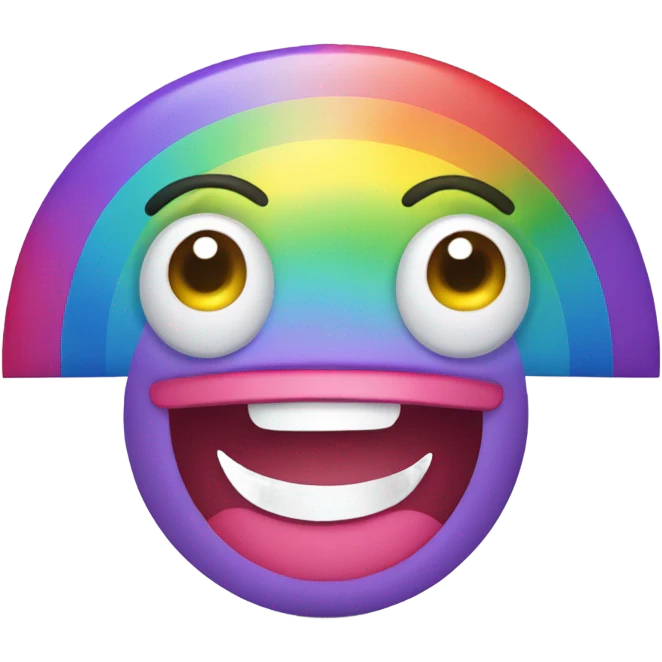 Kawaii smiling rainbow emoji