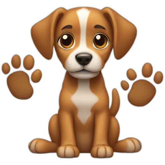 dog shows paws emoji