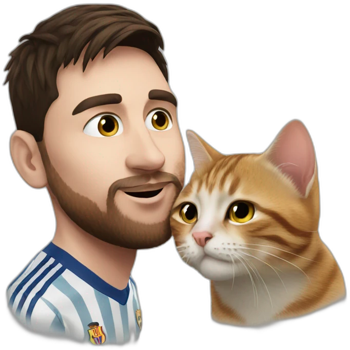 messi kissing cat emoji