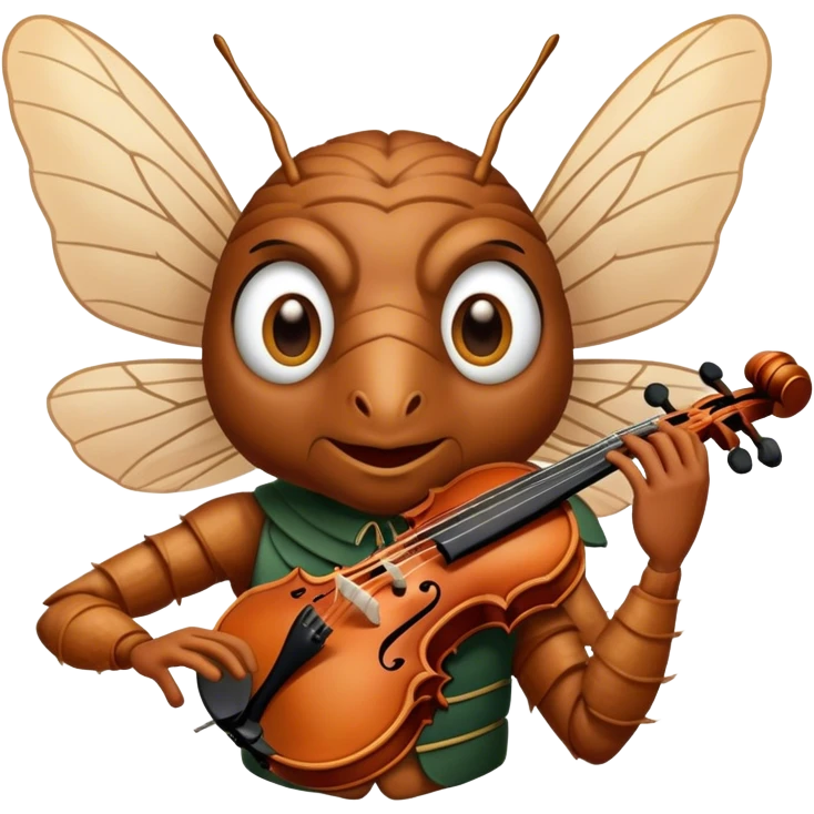cicada playing violon  emoji