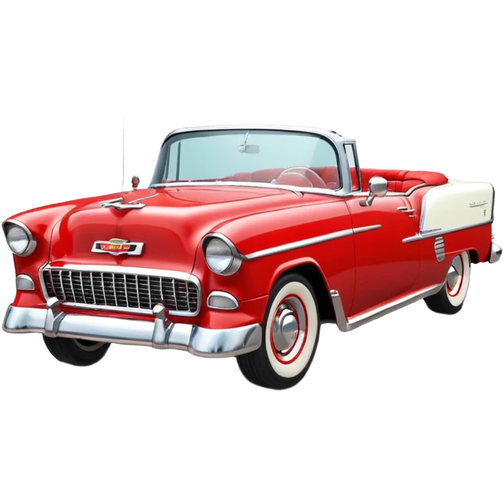 1955 Chevrolet Bel Air Convertible, Red-White color, 32x32 pixels, aspect ratio: 1:1 emoji