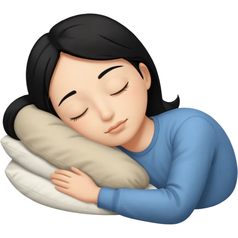 sleeping person With hair black He feels emoji