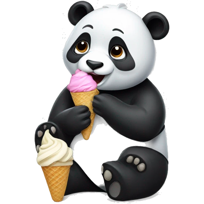 Panda eating ice cream emoji