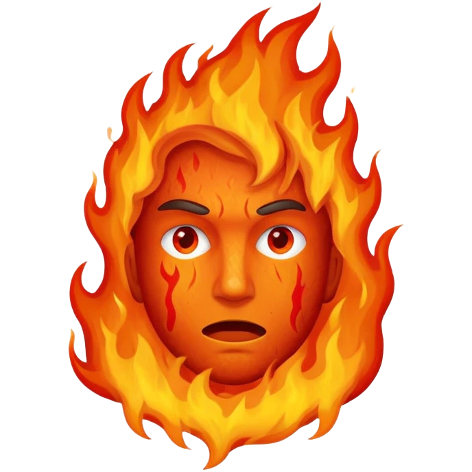 A burning man emoji