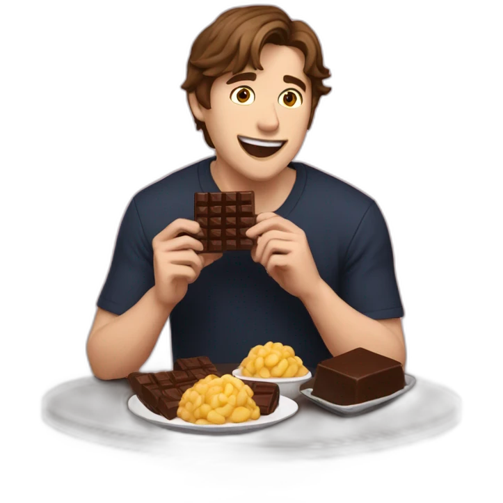 Mr beast eating a feastables chocolate by emoji