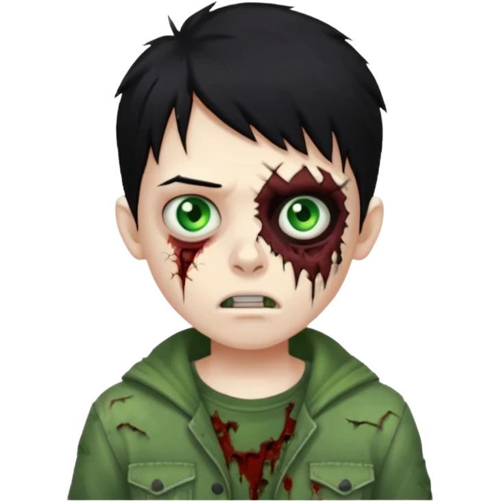 boy zombie with black hair emoji