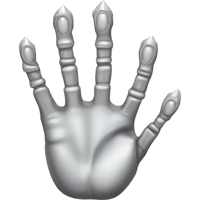 Hand with 5 fingers and sharp, silver nails emoji