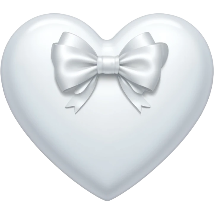 white heart with a white bow on it emoji