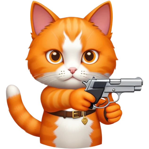 cat aiming a pistol emoji