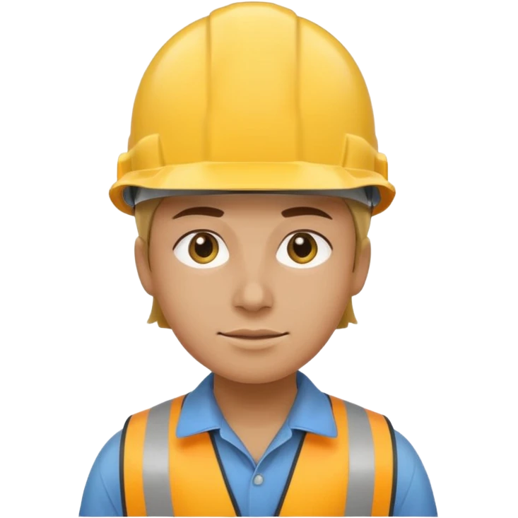 Massive head wearing small hard hat emoji