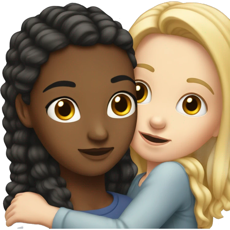 White girl hugs white girl emoji