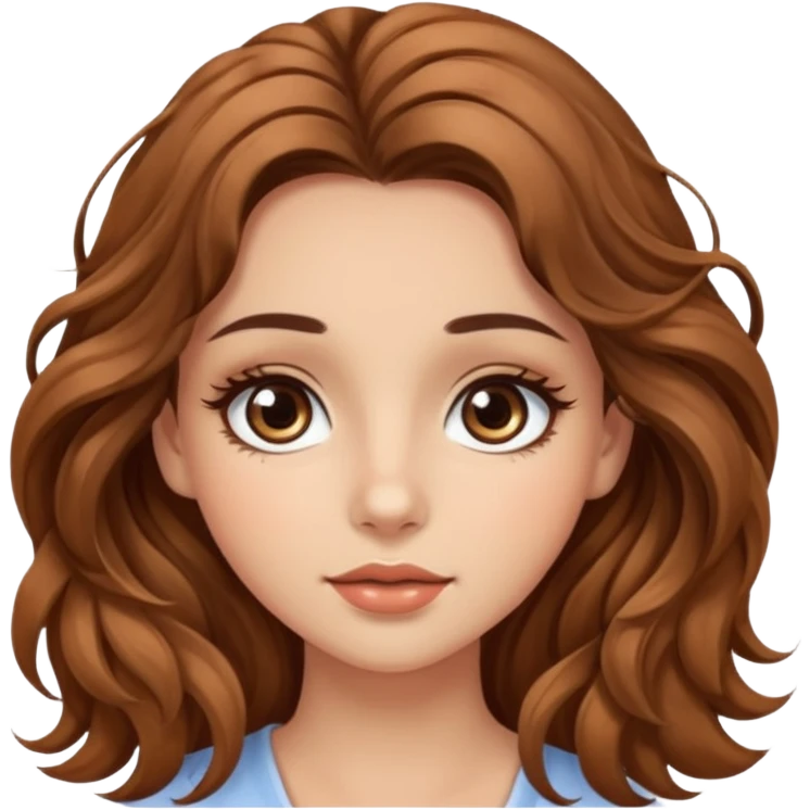 big brown eye long lashes wavy brown hair wheat skin beautiful girl  emoji